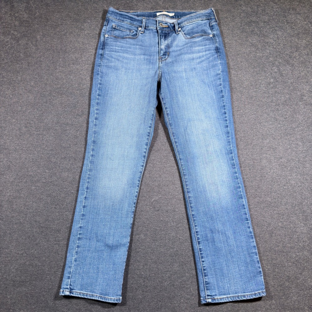 Levi's Classic Straight Jeans Women 29 Blue Denim Stretch Casual Mid Rise 3670